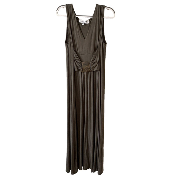 Completely Me Stretch Tank Dress Medium Olive Green Full Length Maxi Liz Lange - Picture 1 of 4